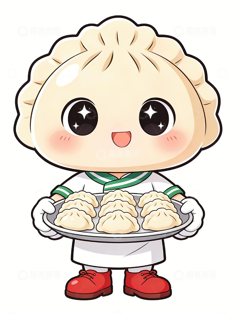 高清大图下载【趣麦麦图】可爱卡通饺子