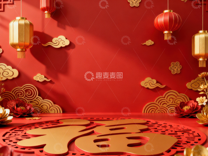 高清大图下载【趣麦麦图】新年元旦春节背景_普屏549