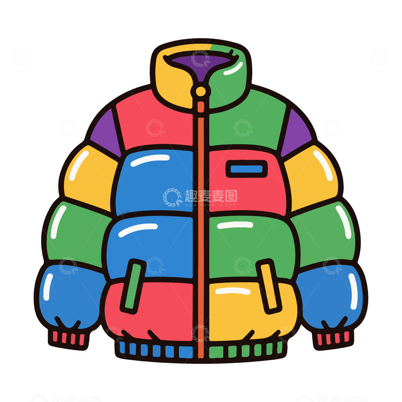 源文件下载【趣麦麦图】多彩羽绒服插画设计素材
