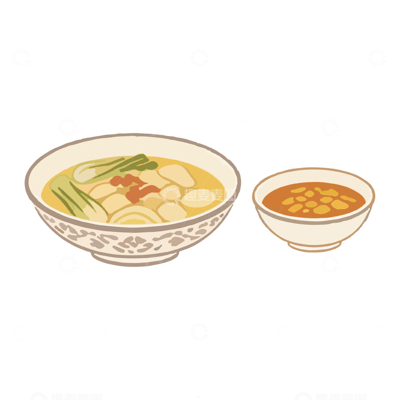 源文件下载【趣麦麦图】简约美食插画汤品设计素材
