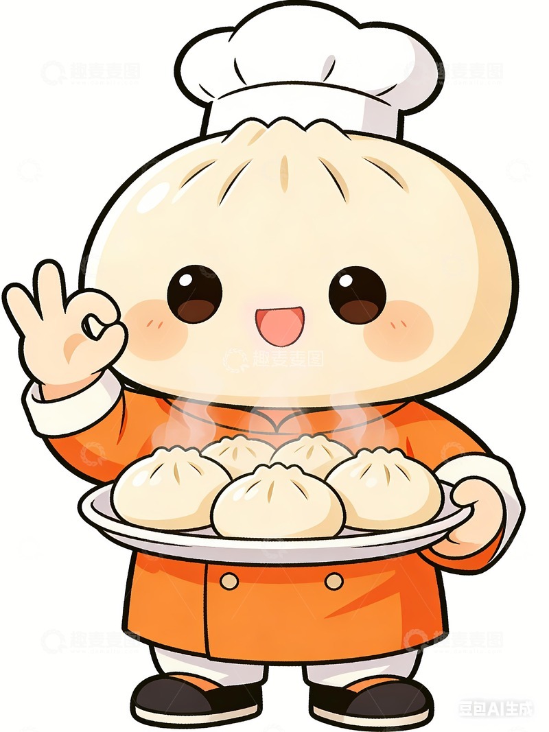 高清大图下载【趣麦麦图】Q版包子插画