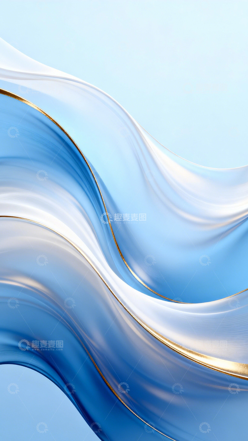 高清大图下载【趣麦麦图】蓝白金曲奢华温柔3
