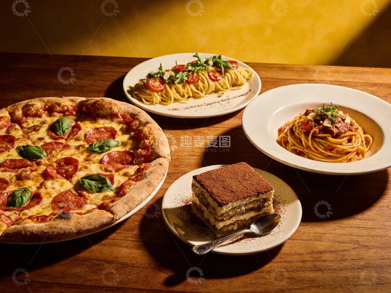 高清大图下载【趣麦麦图】美食摄影意大利餐点展示