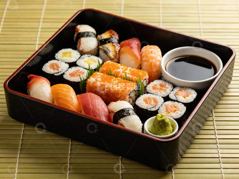 高清大图下载【趣麦麦图】日式寿司拼盘美食摄影图