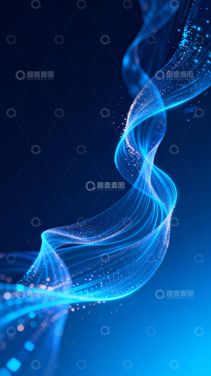 高清大图下载【趣麦麦图】蓝光丝缕未来数字之韵1