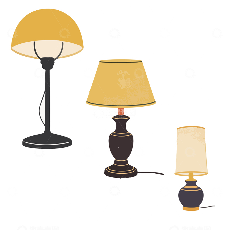 源文件下载【趣麦麦图】简约台灯插画矢量素材