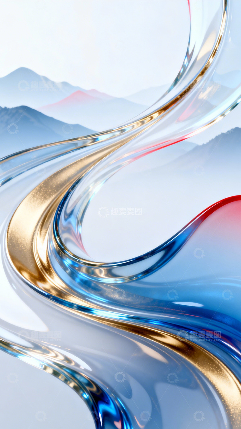 高清大图下载【趣麦麦图】蓝金透曲奢华通透3