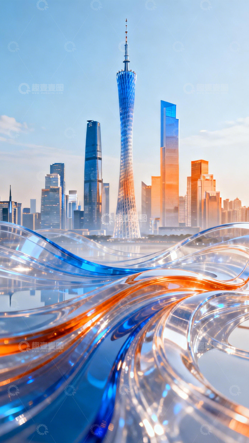 高清大图下载【趣麦麦图】羊城塔影未来都市之境1