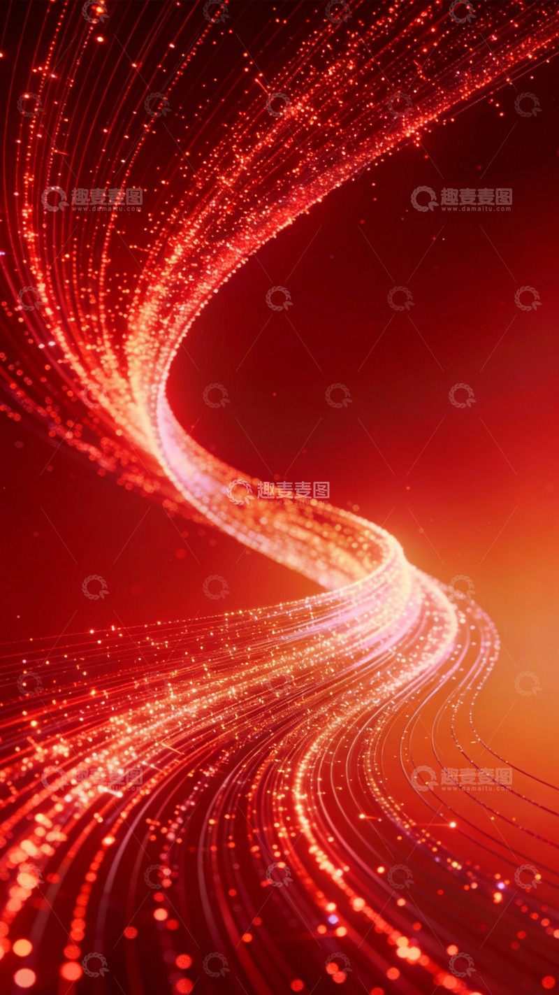 高清大图下载【趣麦麦图】红光流轨数字科技之舞