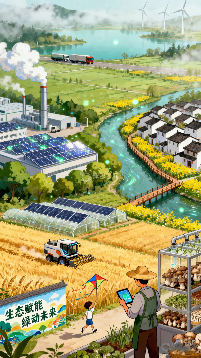 高清大图下载【趣麦麦图】生态赋能绿动未来田园风光