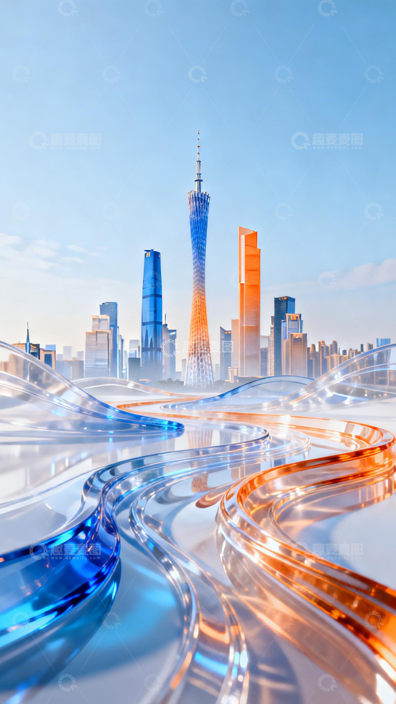 高清大图下载【趣麦麦图】羊城塔影未来都市之境