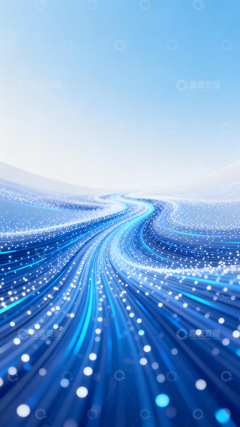 高清大图下载【趣麦麦图】蓝波粒子科技梦幻之境