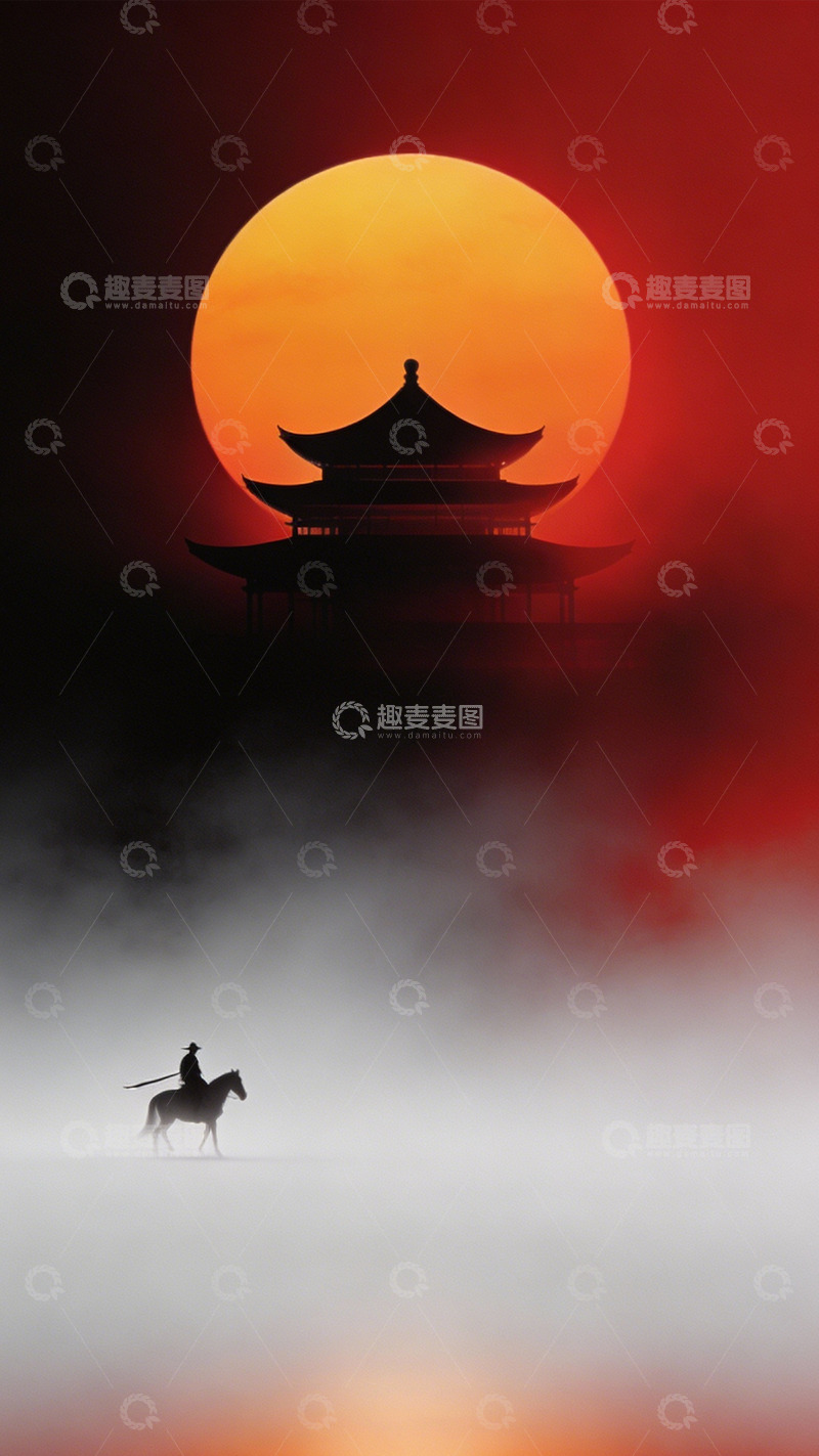 高清大图下载【趣麦麦图】赤阳古亭雾中侠客行1