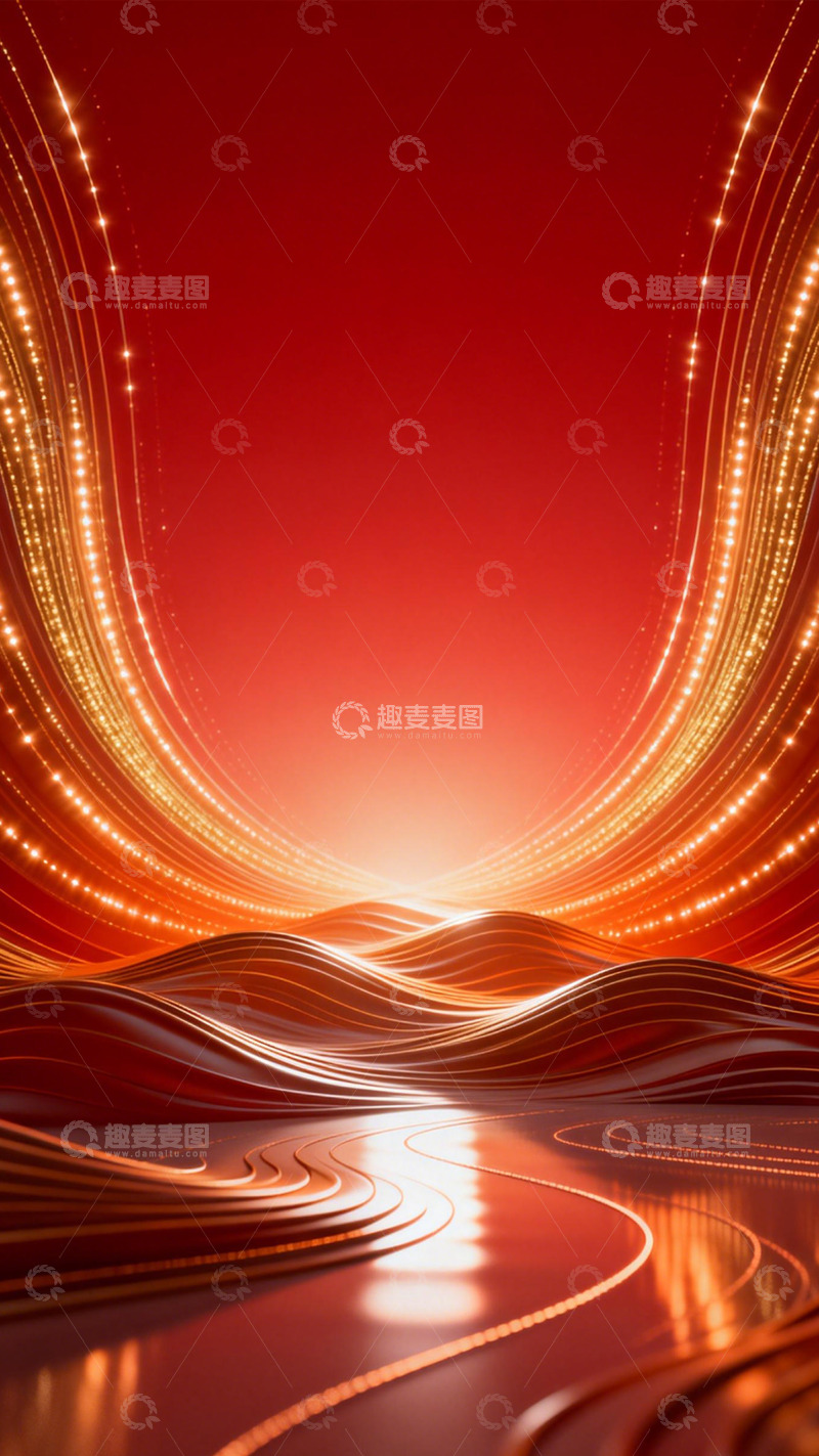 高清大图下载【趣麦麦图】金弧红境耀华光1