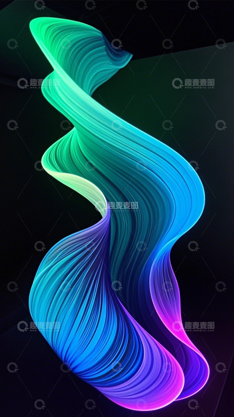 高清大图下载【趣麦麦图】幻彩光绸旋夜境2