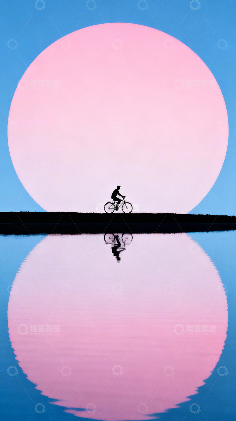 高清大图下载【趣麦麦图】月畔骑行映清辉2