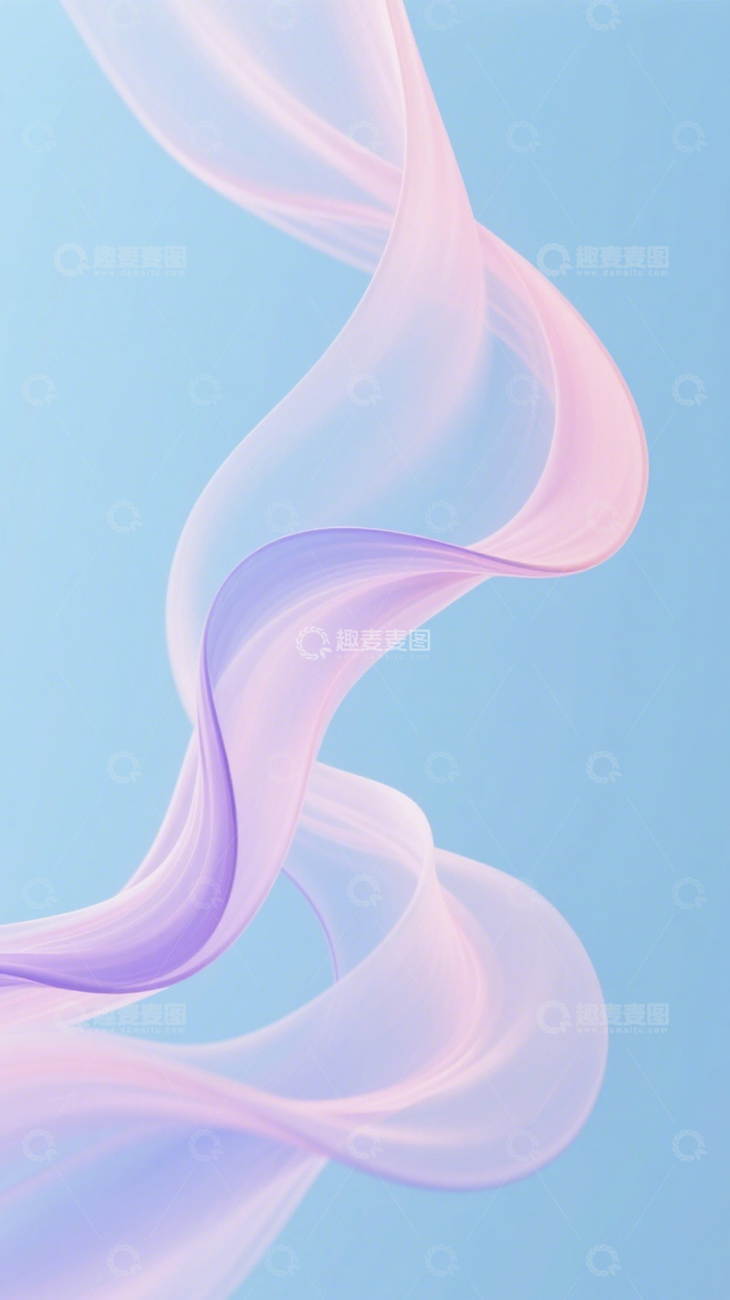 高清大图下载【趣麦麦图】粉紫绸浪拥轻蓝2