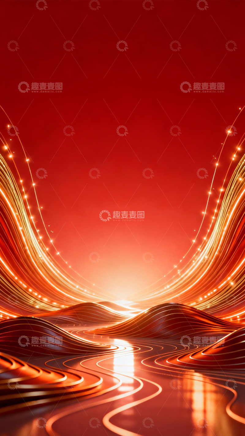 高清大图下载【趣麦麦图】金弧红境耀华光