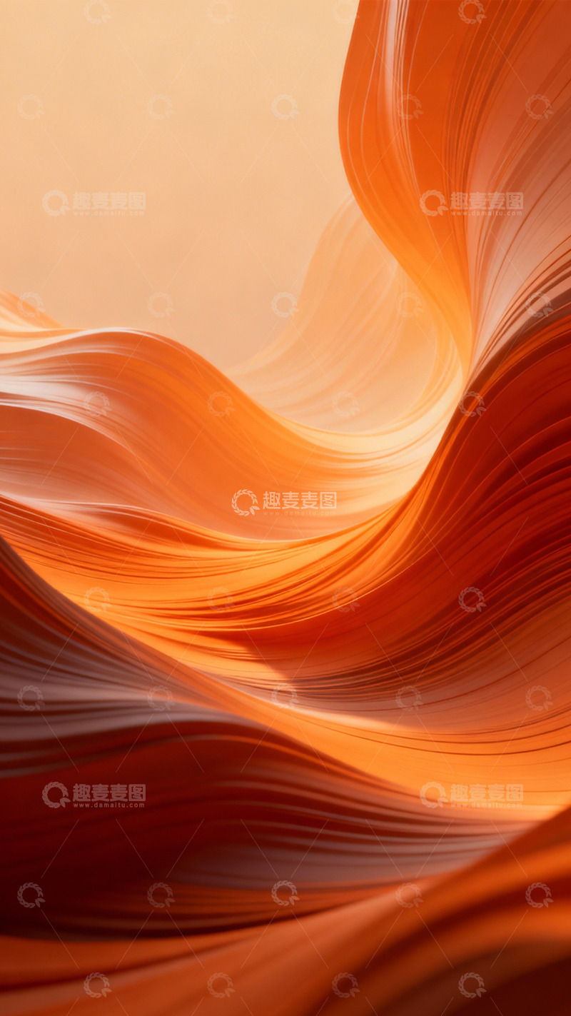 高清大图下载【趣麦麦图】橙绸柔滑卷动的光影间2