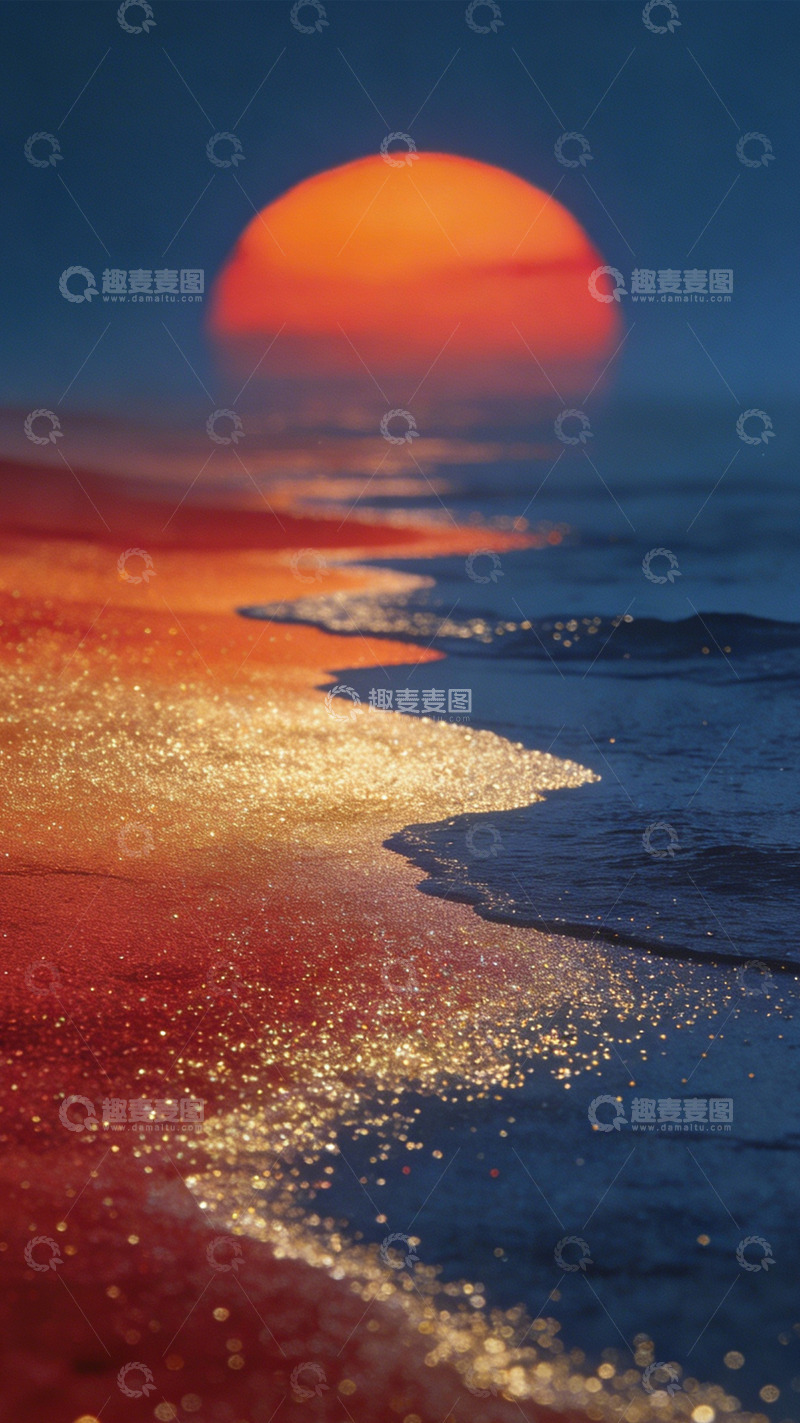 高清大图下载【趣麦麦图】落日鎏金染滩涂3