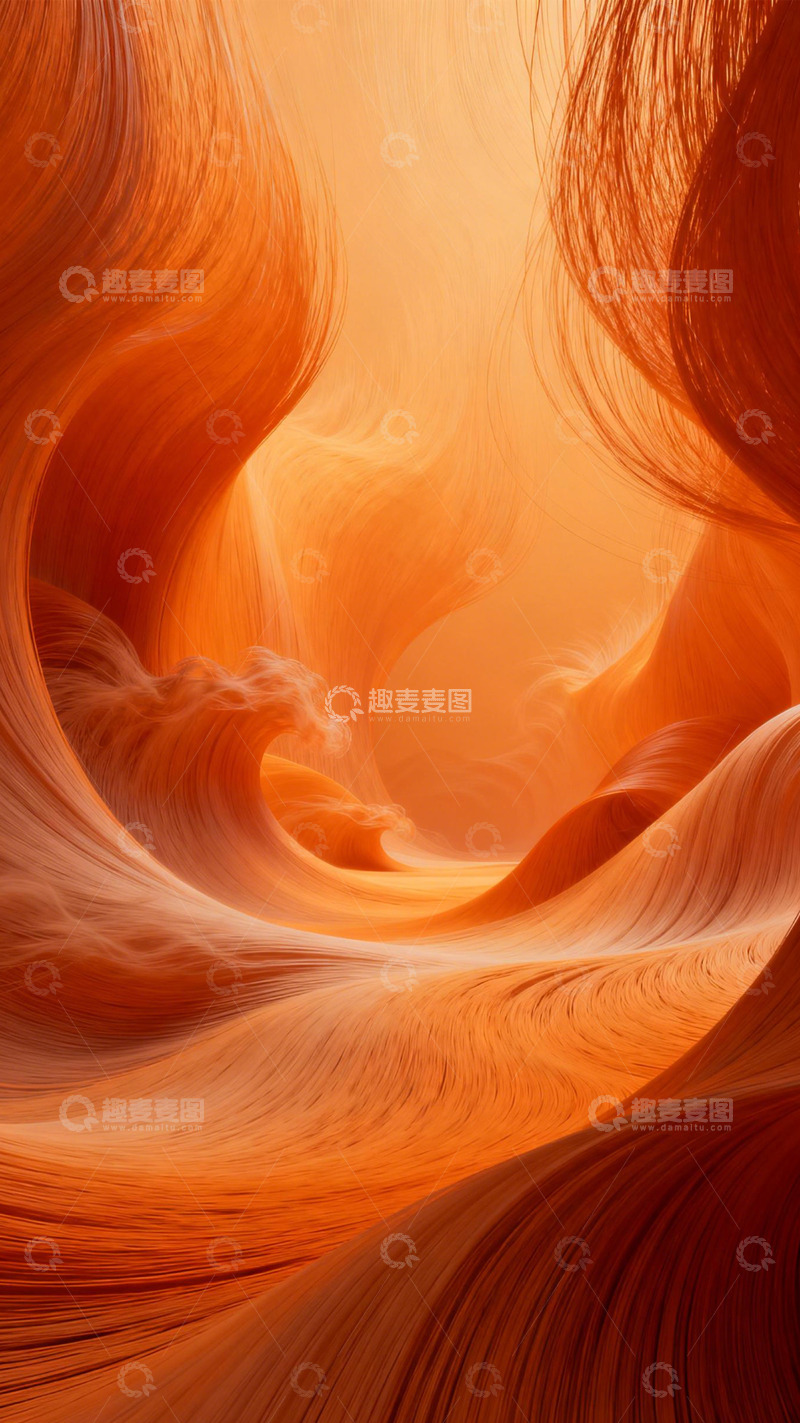 高清大图下载【趣麦麦图】橙涡裹发丝的沉浸柔境