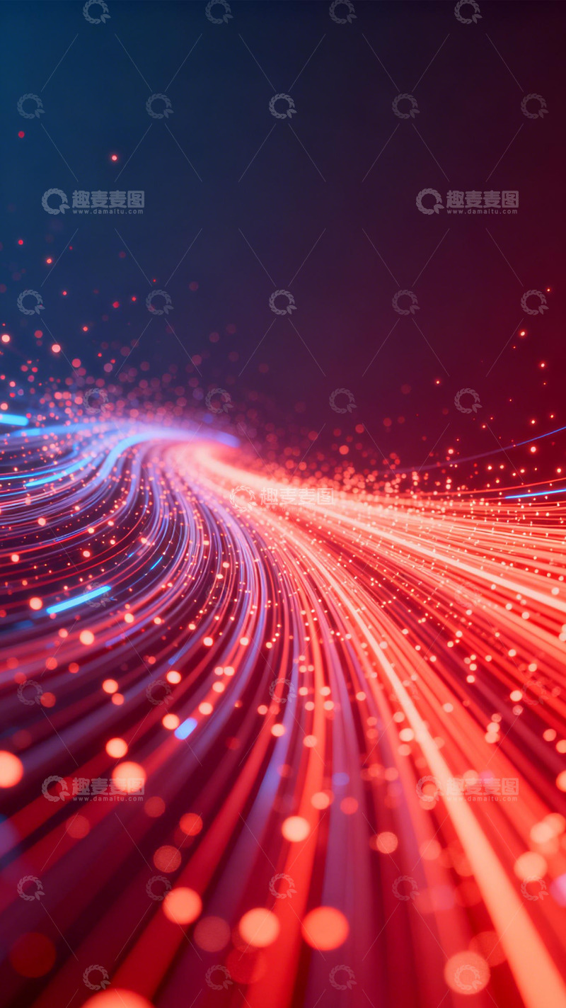 高清大图下载【趣麦麦图】红紫交织的流光粒子境3