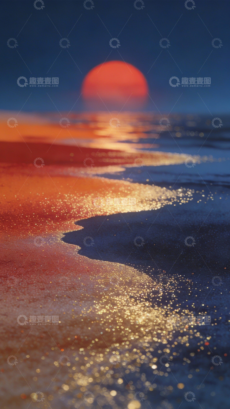 高清大图下载【趣麦麦图】落日鎏金染滩涂2