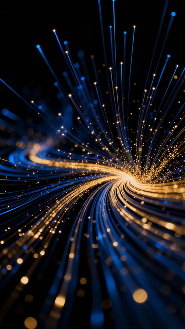 深蓝中绽放的金芒光轨2