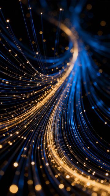 深蓝中绽放的金芒光轨1