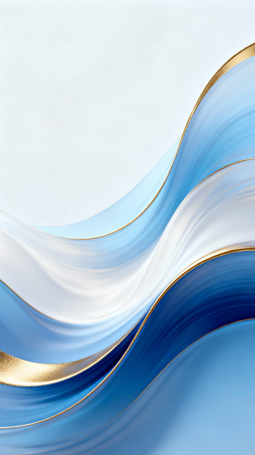 蓝白柔波裹金边的清透境1