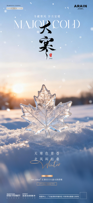 地产小寒大寒冬天风景海报422