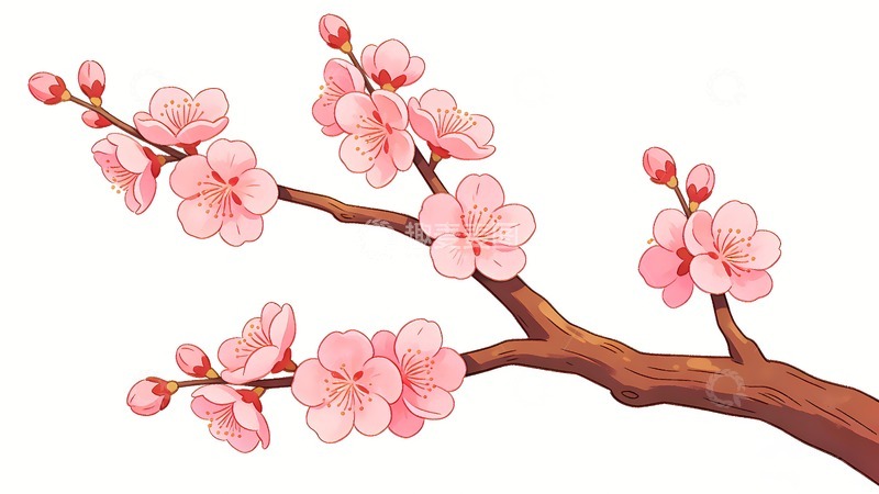 高清大图下载【趣麦麦图】露出的桃花枝图片