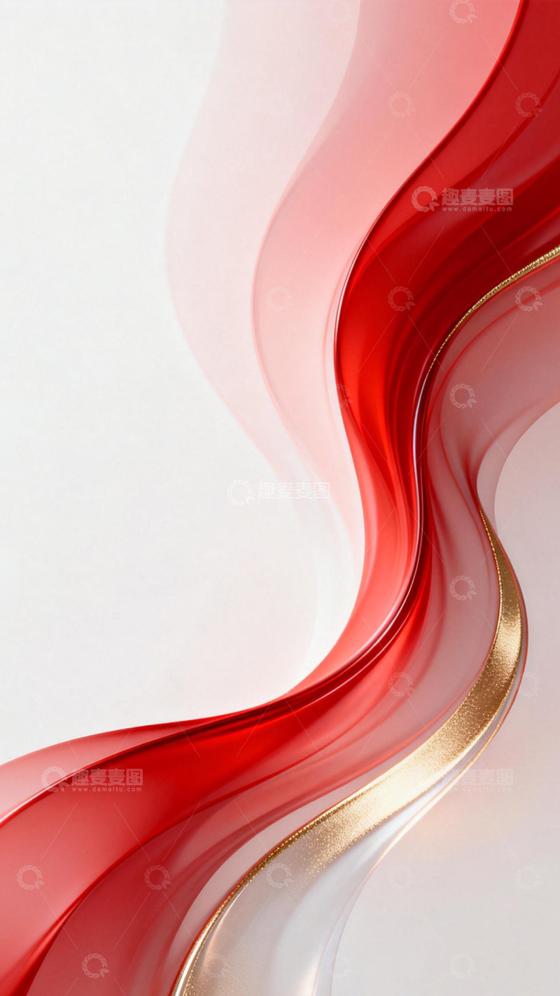 高清大图下载【趣麦麦图】-红白丝浪缀金边的轻奢感