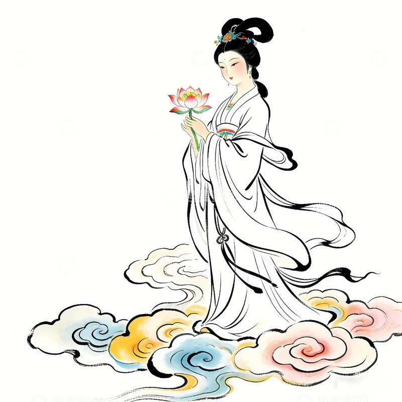 高清大图下载【趣麦麦图】八仙过海何仙姑