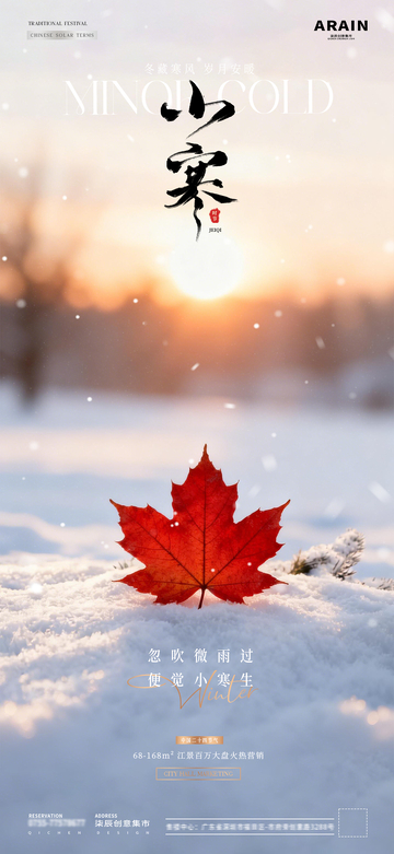 地产小寒大寒冬天风景海报421