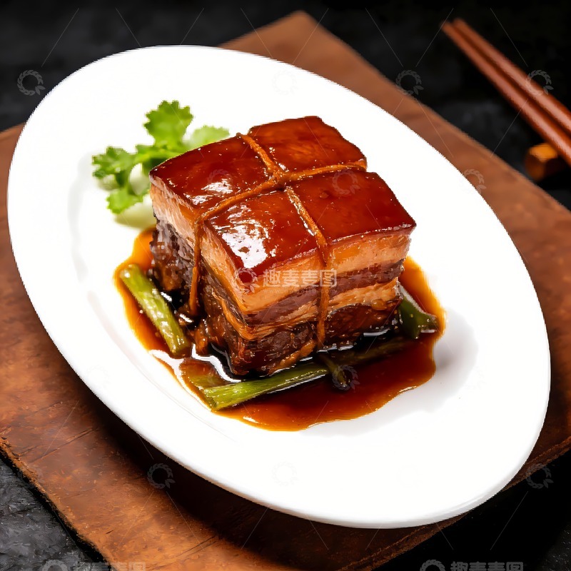高清大图下载【趣麦麦图】一盘东坡肉摄影