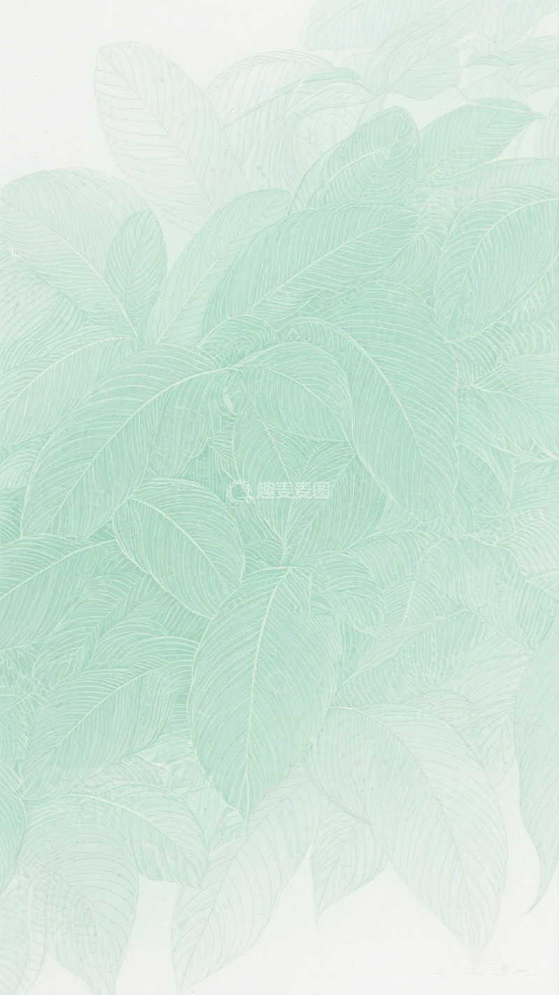 高清大图下载【趣麦麦图】薄荷绿叶子壁纸设计素材
