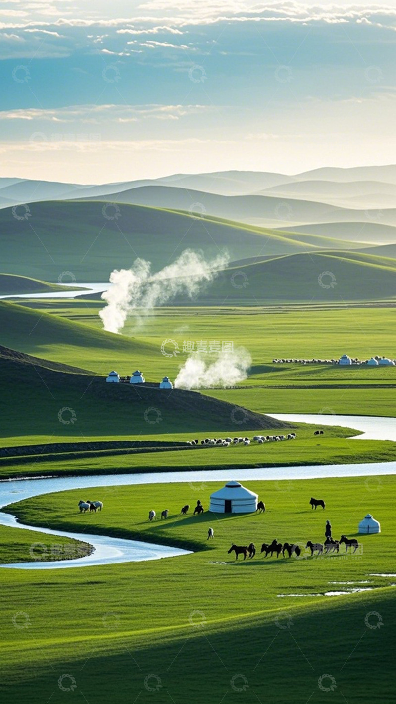 高清大图下载【趣麦麦图】草原牧歌风光摄影