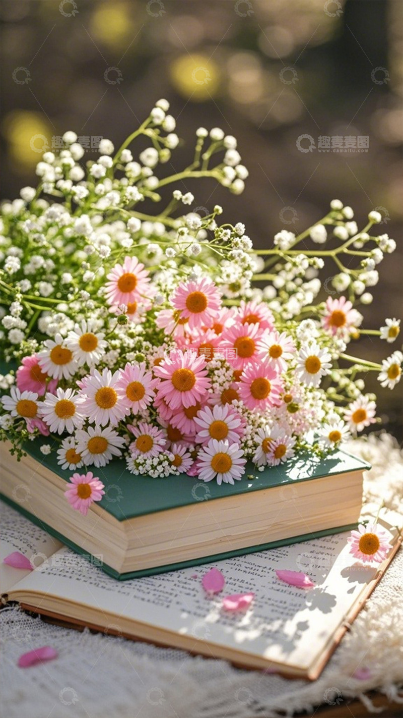 高清大图下载【趣麦麦图】花香书香静谧时光
