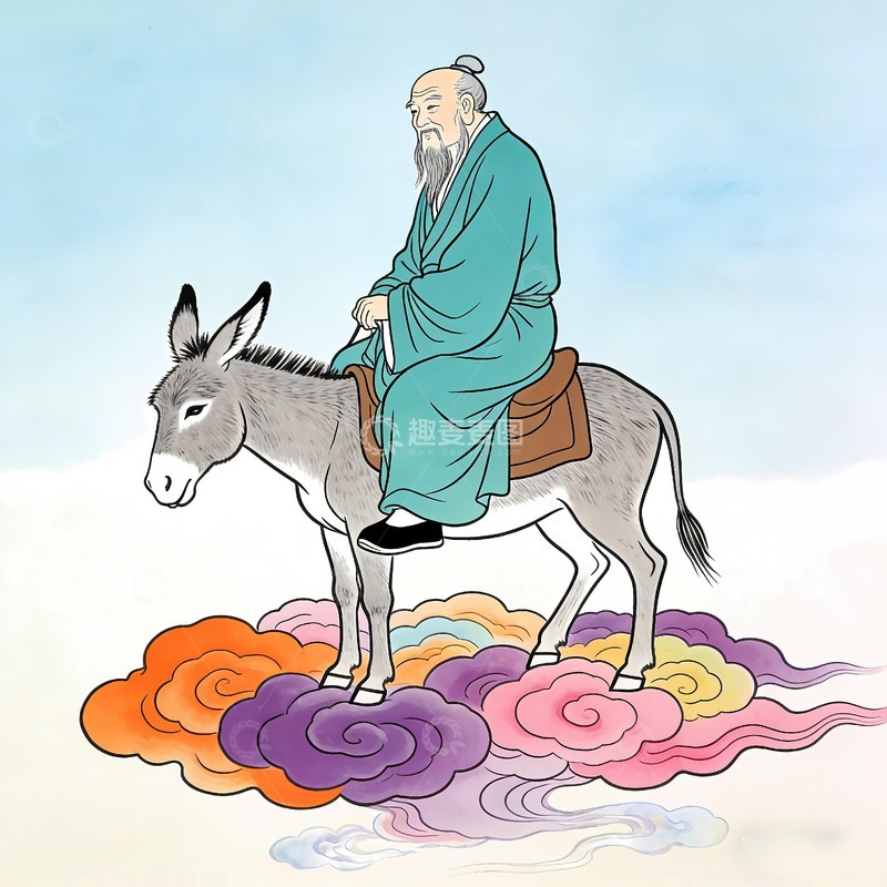 高清大图下载【趣麦麦图】八仙过海张果老