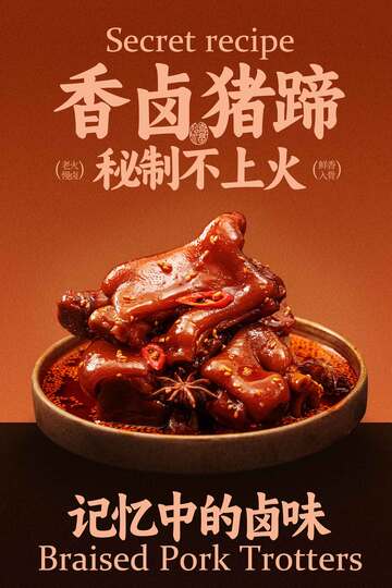 香卤猪蹄卤味美食海报