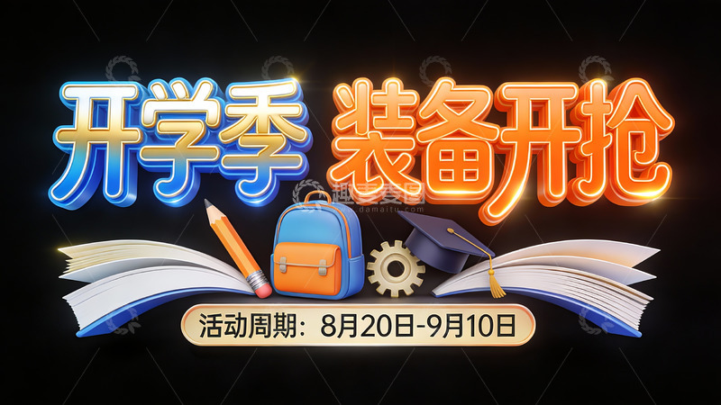 高清大图下载【趣麦麦图】-开学季装备开抢2
