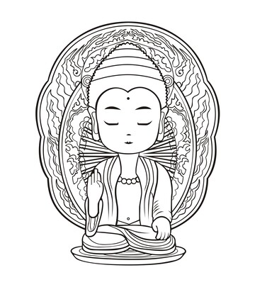 手绘佛陀 宗教 文化