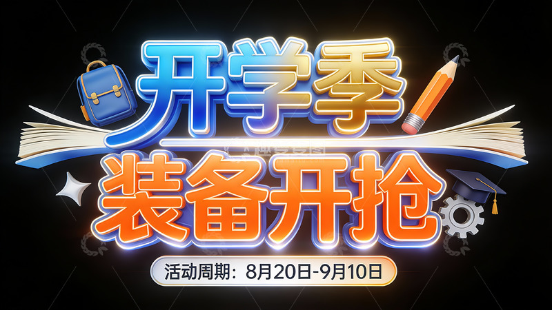 高清大图下载【趣麦麦图】-开学季装备开抢