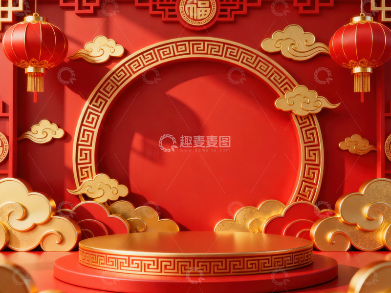 高清大图下载【趣麦麦图】新年元旦春节背景_普屏554