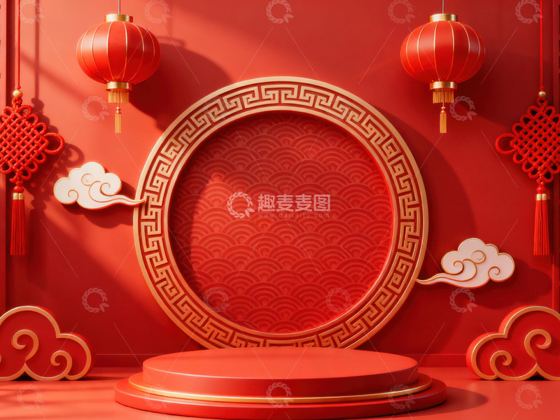 高清大图下载【趣麦麦图】新年元旦春节背景_普屏563