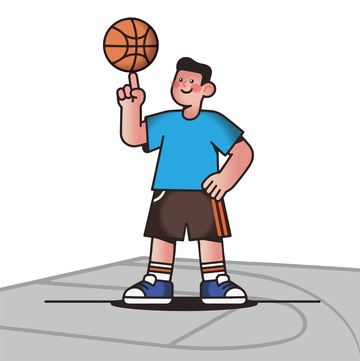 篮球少年卡通形象简笔画