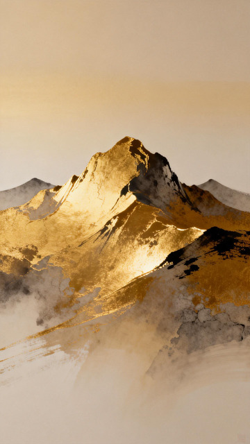 金色山峰艺术画作