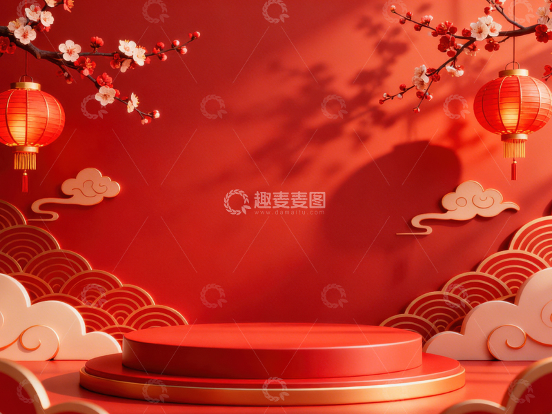 高清大图下载【趣麦麦图】新年元旦春节背景_普屏603