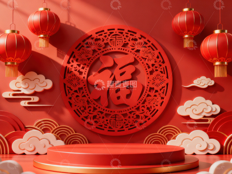 高清大图下载【趣麦麦图】新年元旦春节背景_普屏580